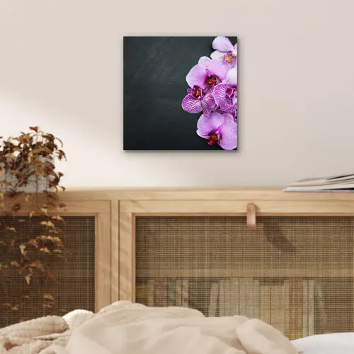 Orchidee - Bloemen - Roze - Flora aluminium wit klein -sfeer3