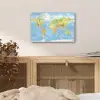 Wereldkaart - Staatkundig - Blauw - Aarde - Educatief plexiglas 5mm klein -sfeer4