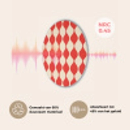 Golvend patroon - Retro - Rood - Beige Akoestische PET Vilt - Rond klein 838 -USP_NL