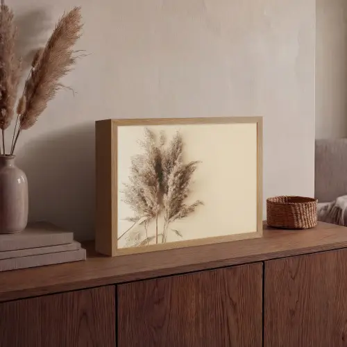 Graan - Pastel - Natuur Light Box met batterij (Wandlamp) middel -sfeer2