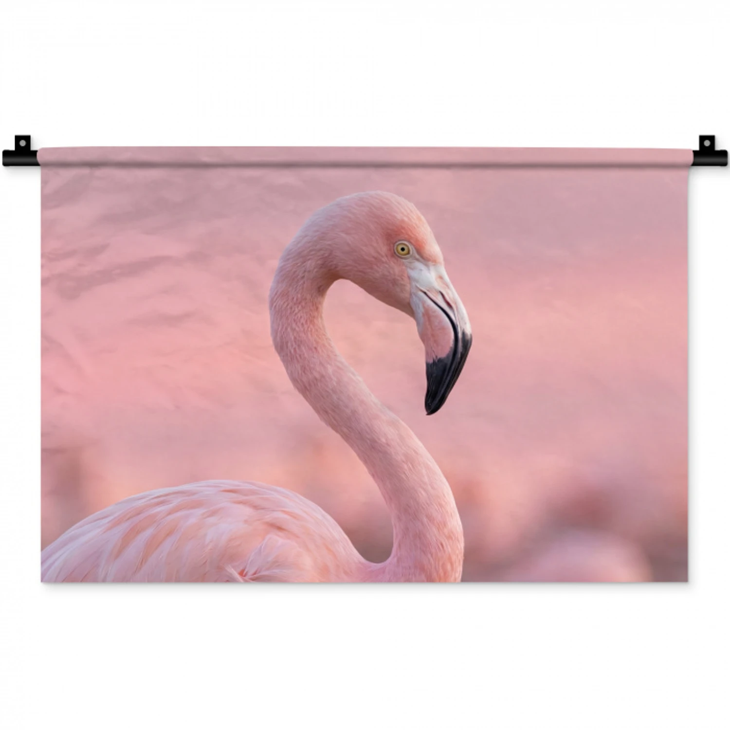Flamingo - Portret - Roze Wandkleed katoen klein -zz3d
