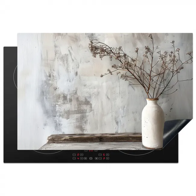 Stillevensschets in Crème en Hout Inductie beschermer vinyl 3mm klein -3d