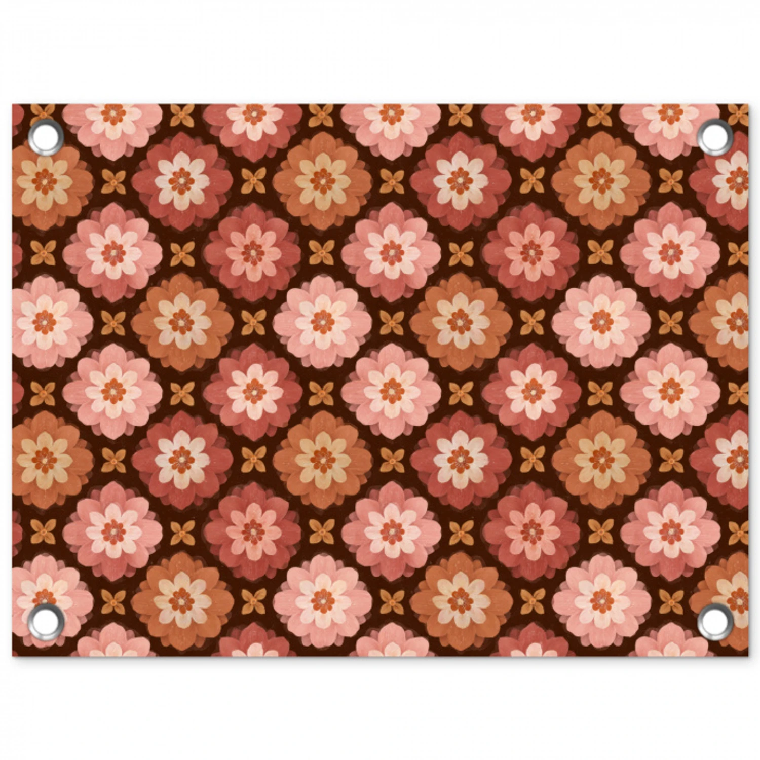 Geometrisch - Bloemen - Kleurrijk tuinposter los doek klein 239 -3d