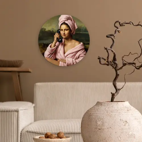Mona - Klassiek - Roze Wandcirkel kunststof plaat 5mm dik klein -sfeer1