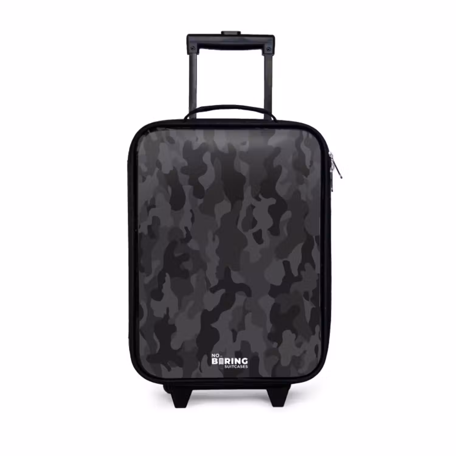 Kinderkoffer - Zwart - Groene camouflage print