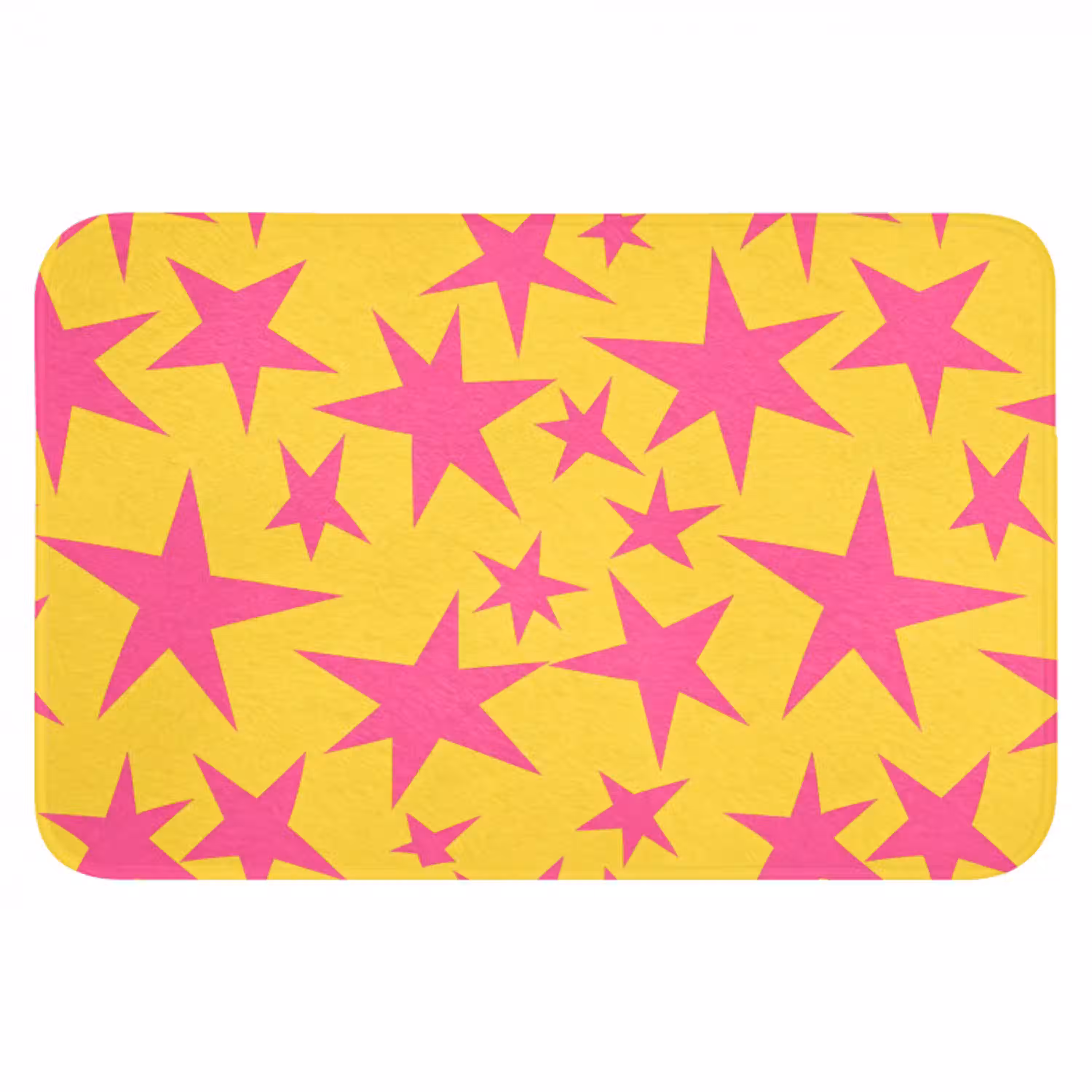 Sterren - Patroon - Roze - Geel Badmat klein 997 -3d
