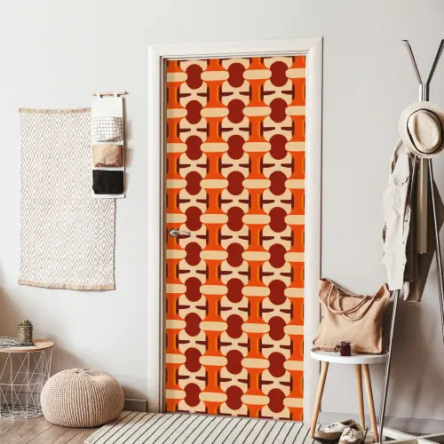 Geometrisch - Retro - Oranje deurposter klein 289 -sfeer6