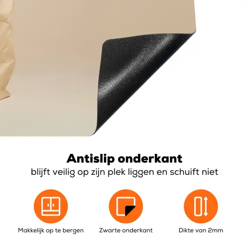 Baguette - Brood - Stokbrood - Beige Inductie beschermer vinyl 3mm klein -zzzzzzz-td-onderkant