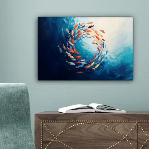Zee - Vissen - Kleurrijk - Dynamisch canvas 2cm klein -sfeer4
