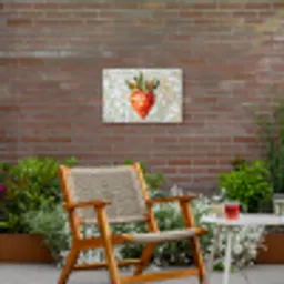 Aardbei - Rood - Mozaïek - Fruit Tuinposter op houten frame 2 cm dik klein -sfeer3