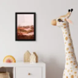 Heuvellandschap - Grafisch - Terracotta fotolijst zwart zonder passe partout klein -usfeer4_kinderkamer
