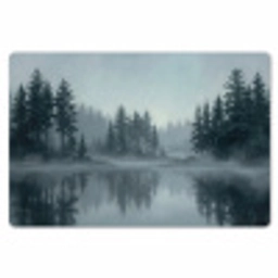 Bos - Meer - Mist - Natuur - Grijs Placemat vinyl groot -zzsfeer1_Kitchenyeah-website