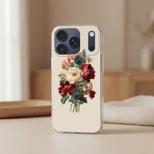 Boeket - Warme tinten - Elegant Telefoonhoesje iPhone 17 Pro klein -sfeer2