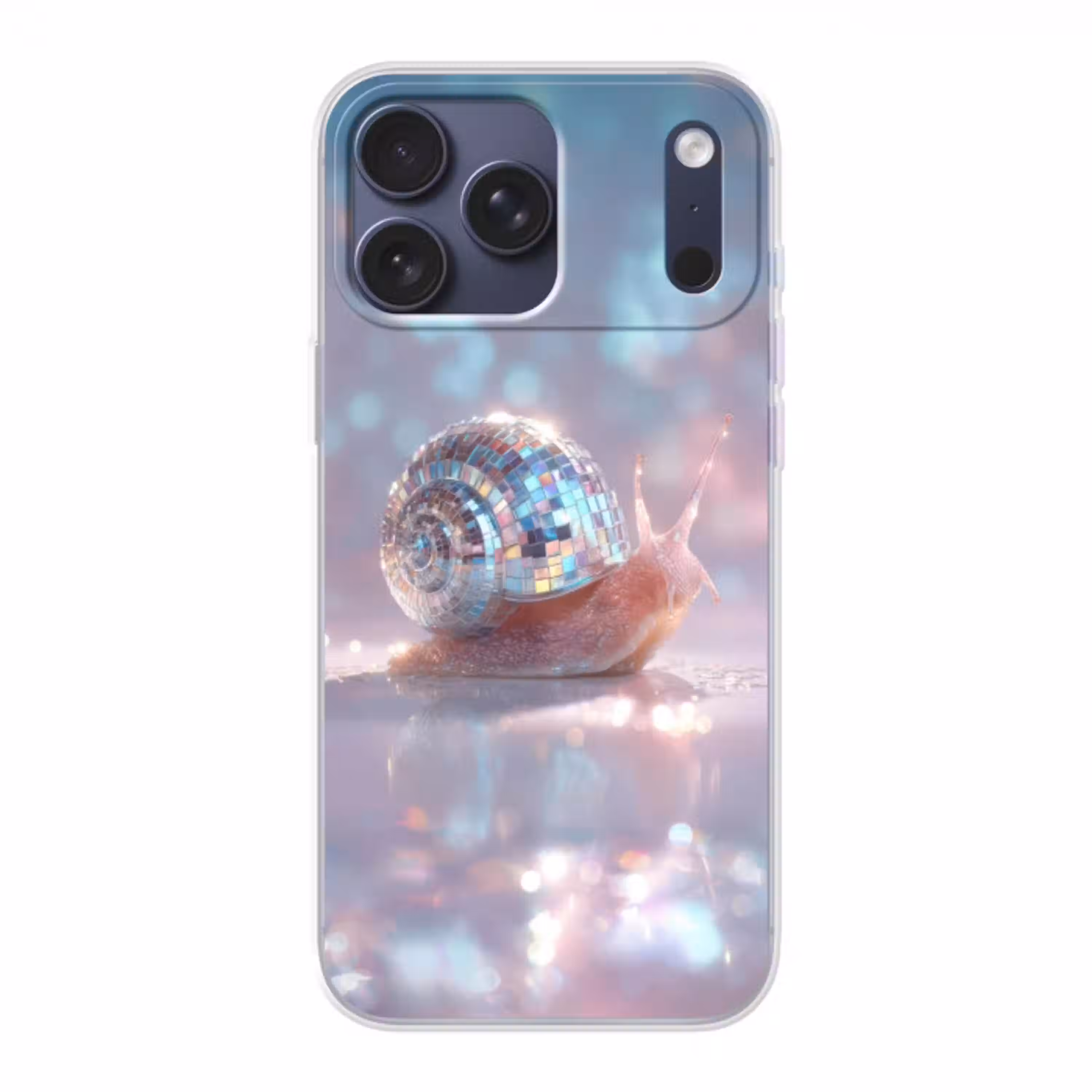 Slak - Disco - Mozaïek - Blauw Telefoonhoesje iPhone 17 Pro Max klein -3d