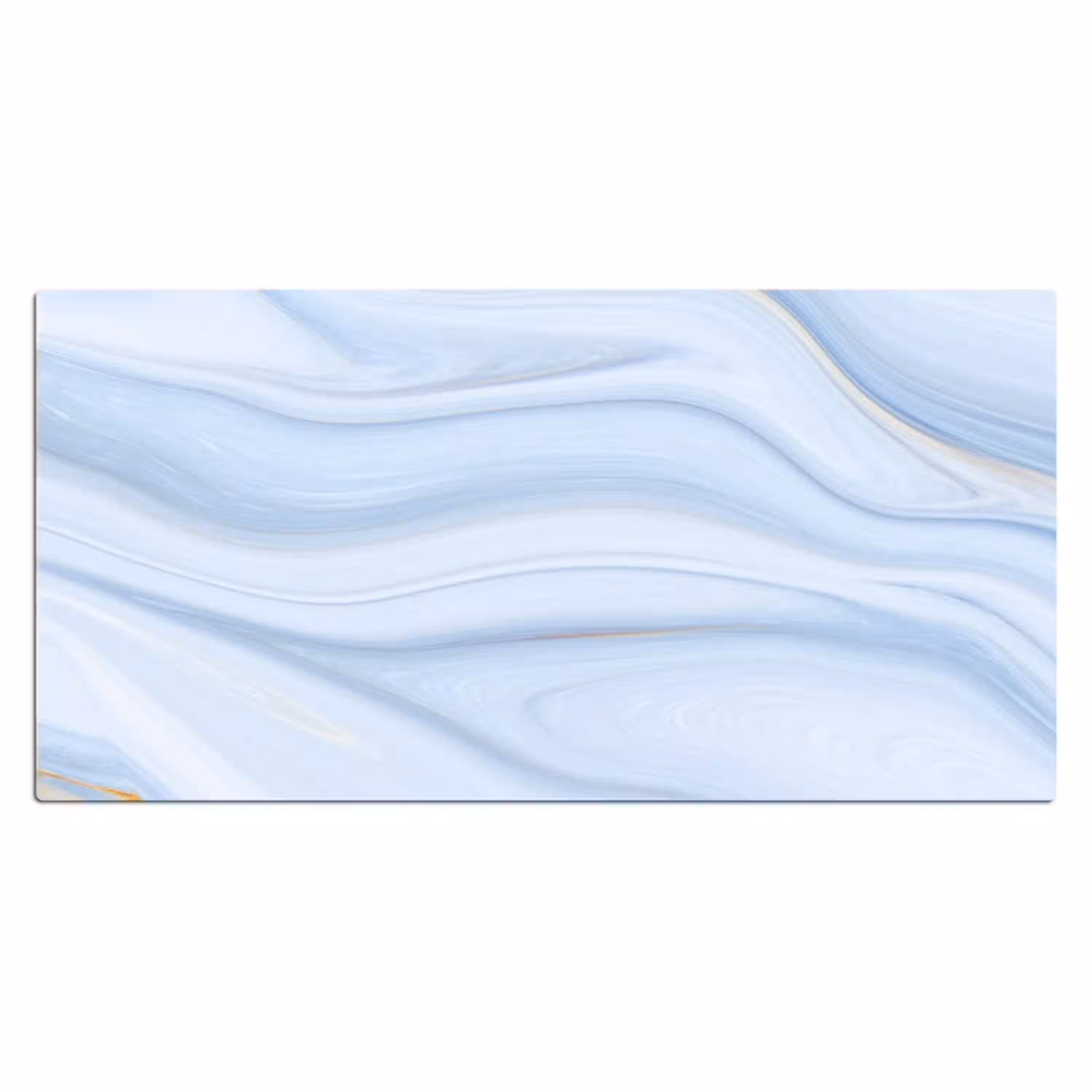 Marmer - Golf - Blauw - Patronen - Marmerlook - Pastel Muismat XXL klein -3d_leeg