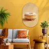 Donut - Romig - Poedersuiker - Beige Wandcirkel Ovaal Glas middel -sfeer4