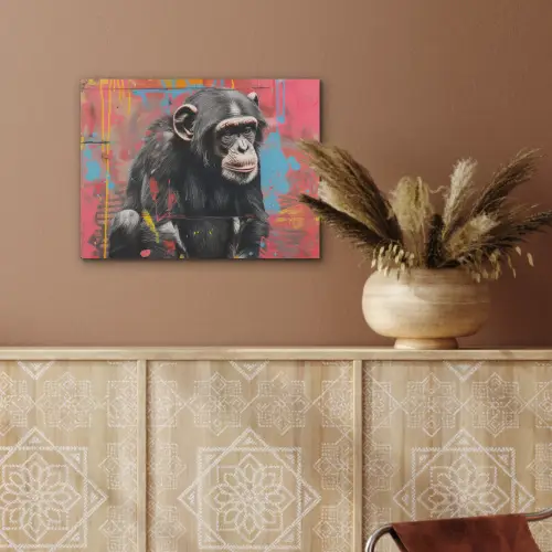 Graffiti - Chimpansee - Dieren - Street art - Banksy PET vilt klein -sfeer4