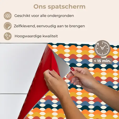 Retro - Disco - Golven keuken achterwand spatscherm klein 900 -spatscherm_NL