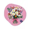 Bloemen - Quote - Kaartje - Kleurrijk Wandcirkel Organisch Aluminium middel -3d