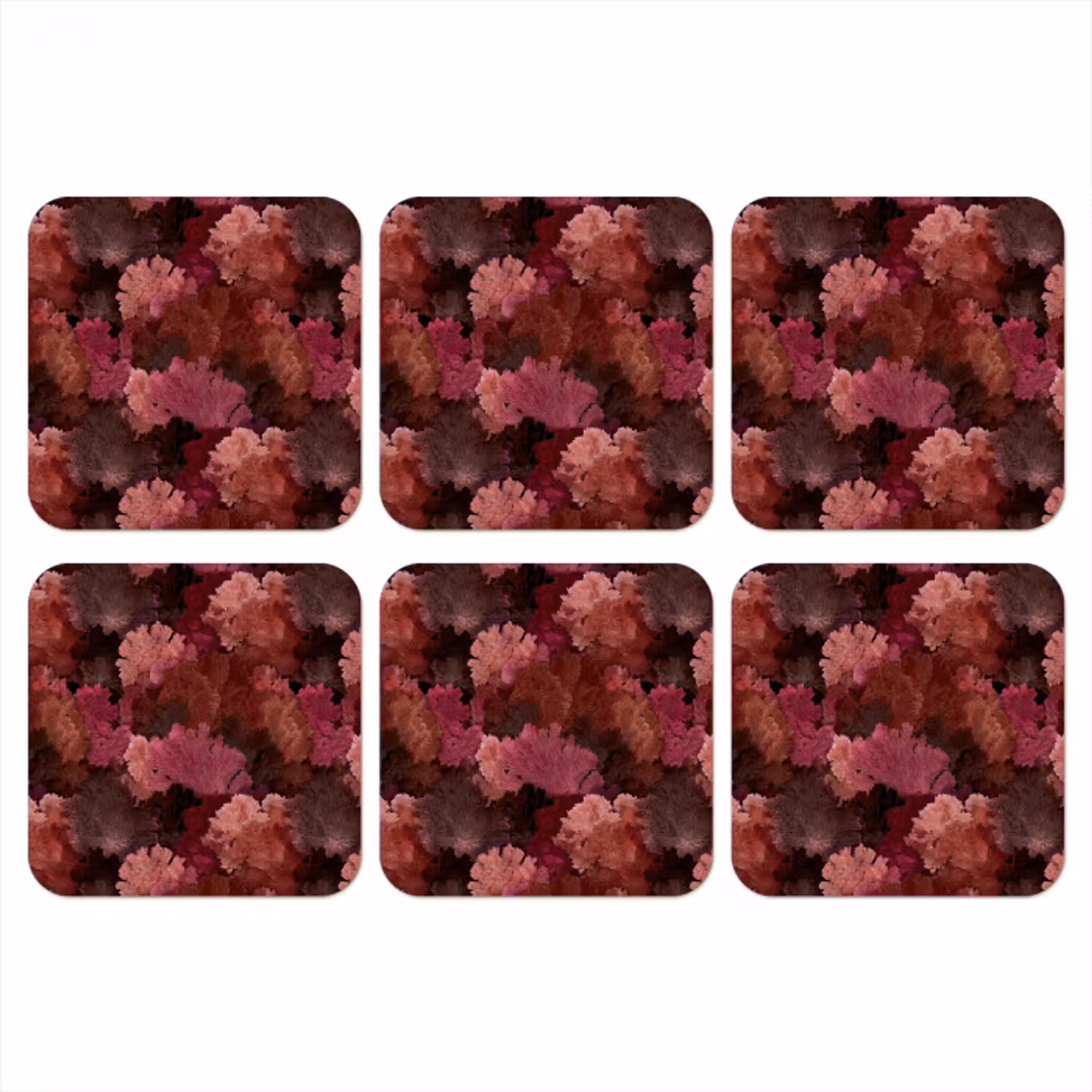 Koraal - Textuur - Kleurrijk onderzetter kurk middel 366 -3d