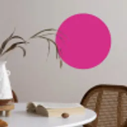 Fuchsia - Neon - Kleuren Wandcirkel behangsticker klein 186 -sfeer3
