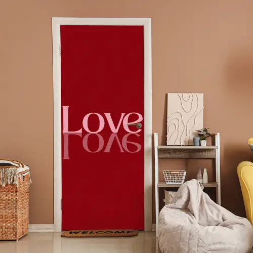 Love - Spiegeling - Rood deurposter klein -sfeer1