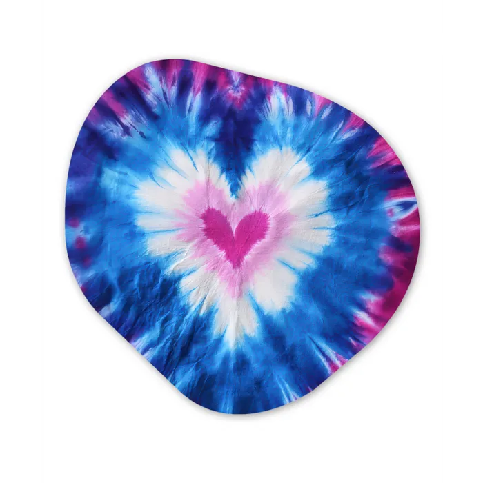 Hartvormig - Tie dye - Paars Wandcirkel Organisch Forex 3mm klein -3d