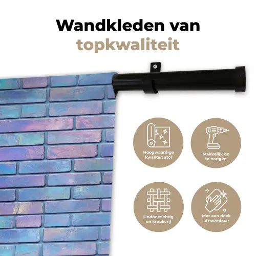 Paars - Blauwe - Muur Wandkleed katoen klein 269 -sfeer2