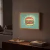 Hamburger - Illustratie - Sla - Kaas Light Box met batterij (Wandlamp) middel -sfeer1