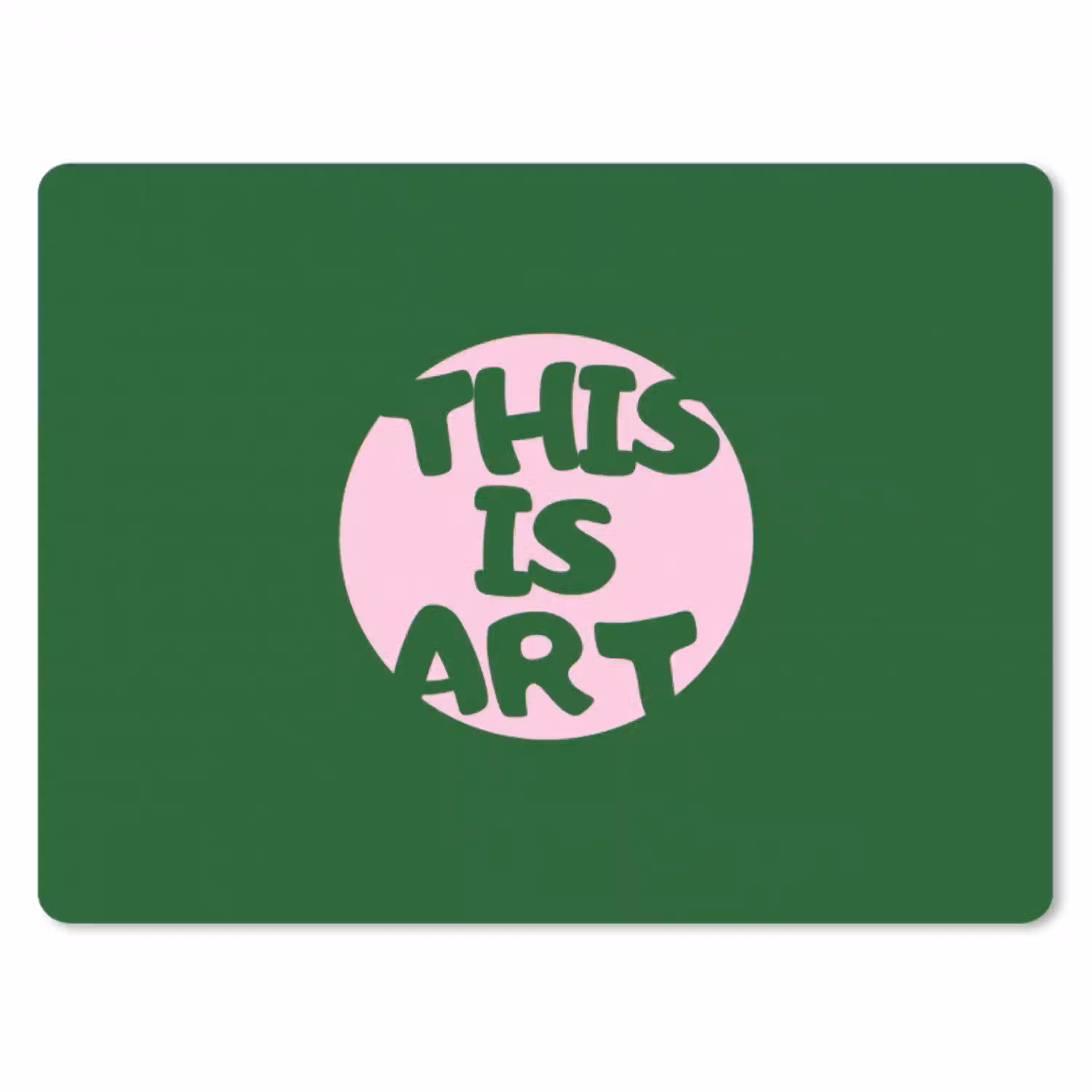 Cirkel - Roze - Tekst - Art muismat rubber klein -3d