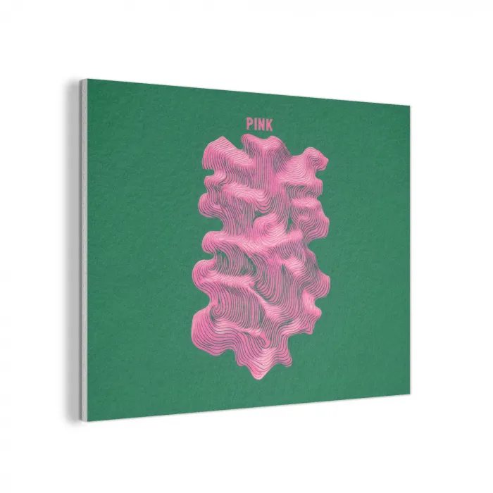 Abstract - Pink - Lijnen - Groen PET vilt klein -3d