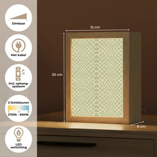 Groen - Patroon - Schubben Light Box met kabel (Tafellamp) klein 925 -USP_NL