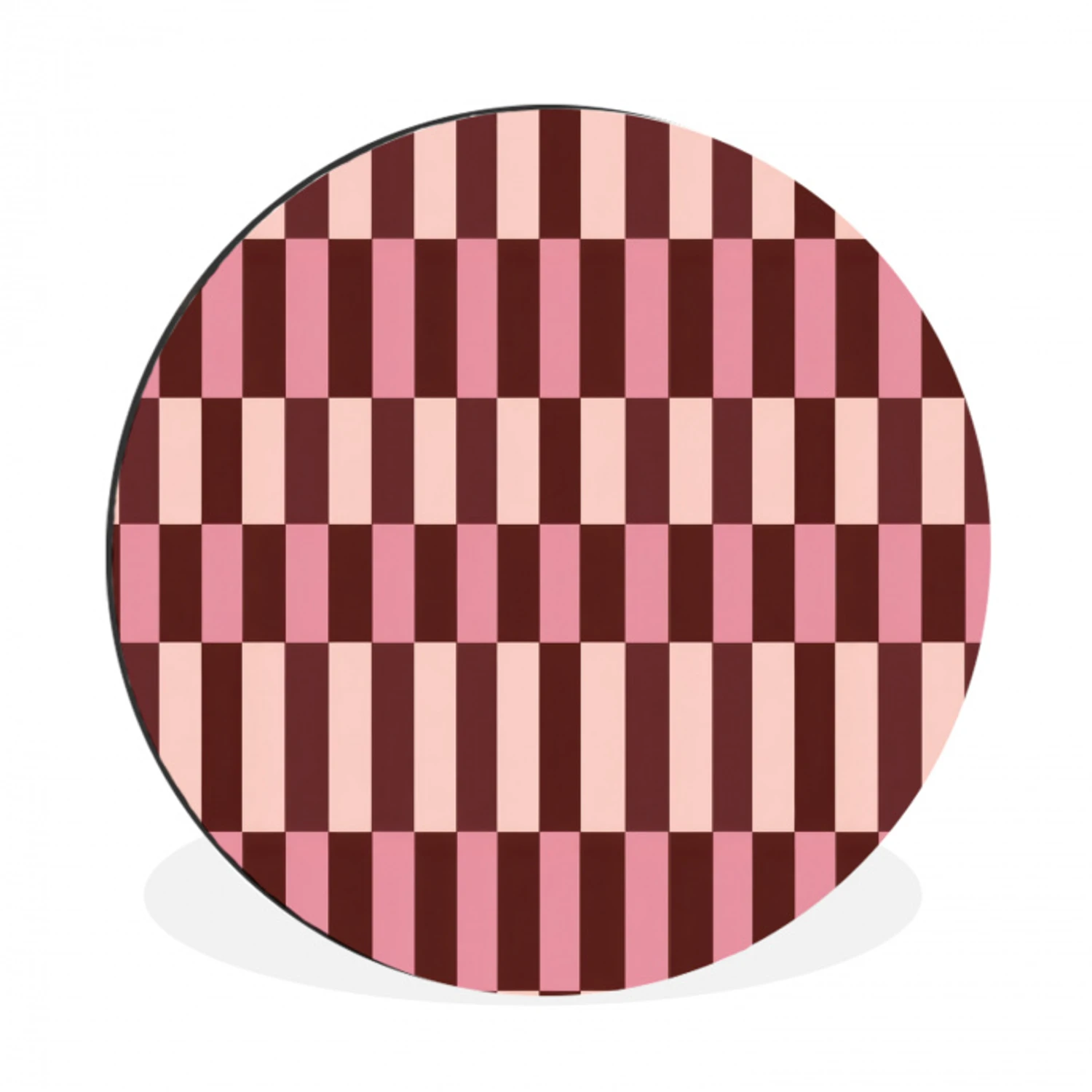 Roze - Rood - Blokjes Wandcirkel aluminium klein 190 -3d