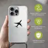 Minimalistisch - Silhouet - Zwart - Vliegtuig Hoesje iPhone 16 Pro Max met koord klein -sfeer2_NL