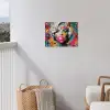 Vrouw - Kauwgom - Graffiti - Neonkleuren tuinposter los doek klein -sfeer8