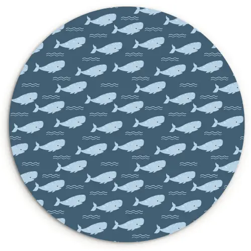Klein - Oceaan - Golven - Blauw Wandcirkel kunststof plaat 5mm dik klein 188 -3d