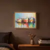 Boten - Kunst - Kleuren - Schilderij Light Box met batterij (Wandlamp) middel -sfeer4