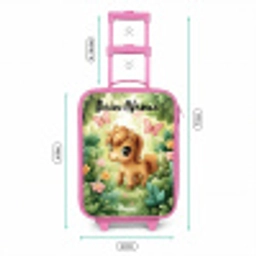 Paard - Bloemen - Vlinders Kinderkoffer - Roze klein -productfoto_formaten
