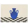 Vaas - Blauw - Geblokt - Modern Deurmat klein -zkaufland3d