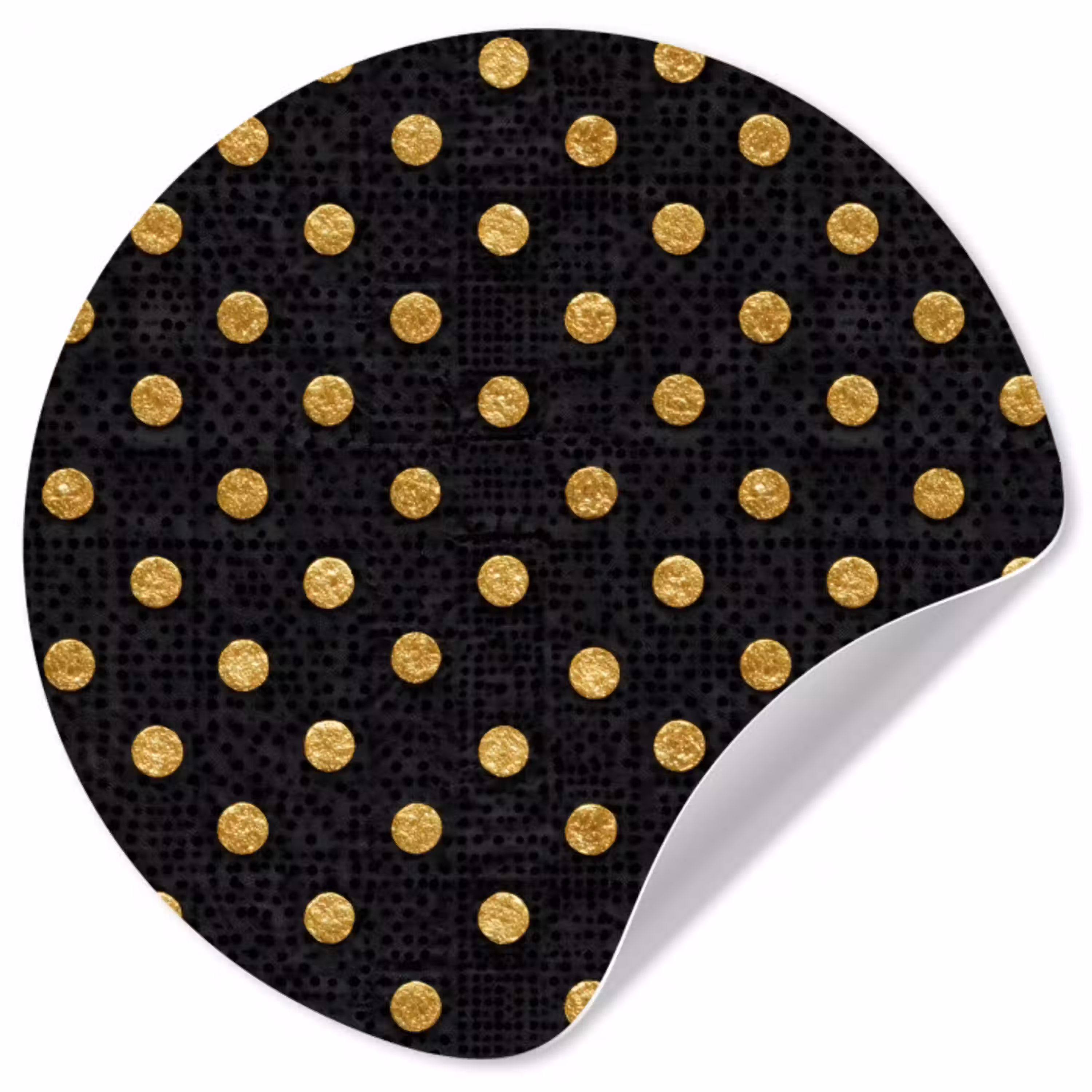 Polka Dot - Stippen - Goud - Zwart Wandcirkel behangsticker klein 186 -3d