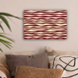 Golven - Rood - Patroon - Crème canvas 2cm klein 34 -sfeer1