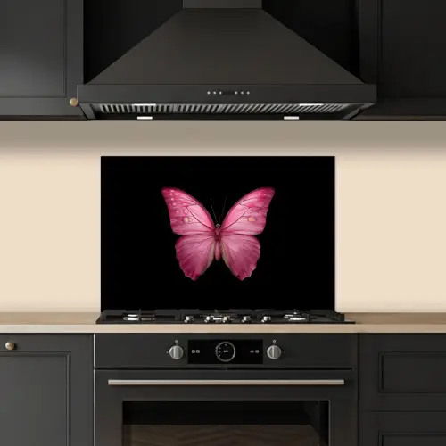 Vlinder - roze - Elegant keuken achterwand spatscherm klein -sfeer1