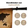 Wereldkaart - Bruin - Kaart Wandkleed katoen klein -sfeer2