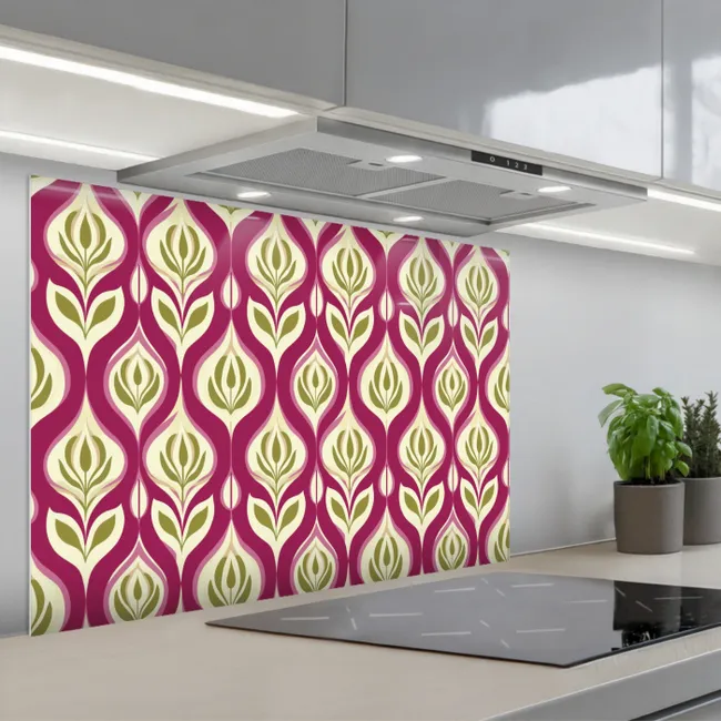 Paraschizzi cucina - Retrò - Floreale - Viola