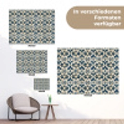 Tegel - Patroon - Blauw - Beige tuinposter los doek klein 239 -Xsfeer9_DE