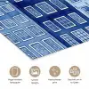 Aquarel - Grachtenpanden - Delfts - Blauw poster papier klein -closeup_NL