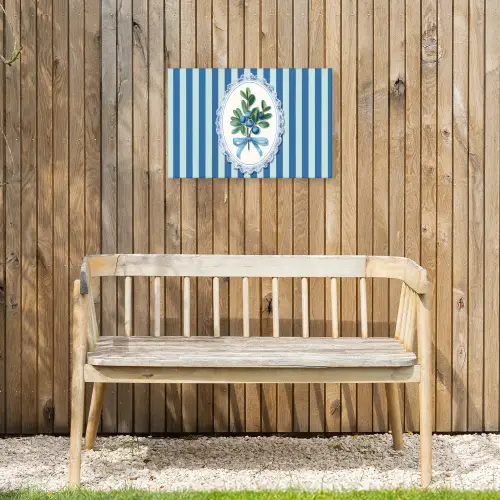 Illustratie - Bessen - Blauw - Strepen Tuinposter op houten frame 2 cm dik klein -sfeer4