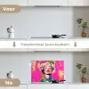 Bloemenkroon - Goud - Vrouw - Portret keuken achterwand spatscherm klein -voor_na_NL