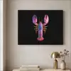 Kreeft - Paars - Roze - Zwart - Stippen - Lila Textielframe zwart klein -sfeer2
