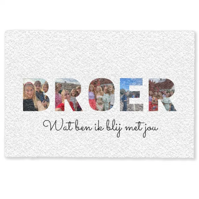 Gepersonaliseerde deurmat Broer - Lettercollage